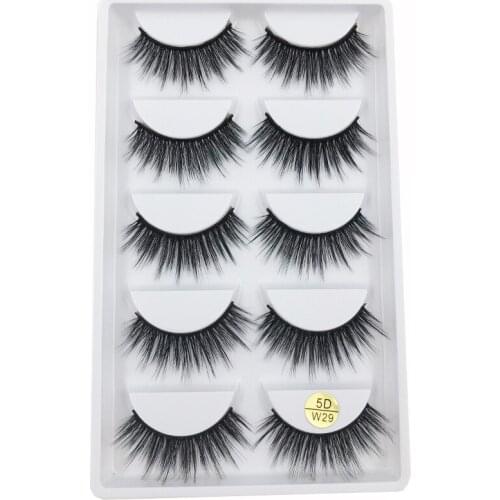 Flash Girl Custom private label 5D-W29 5 pairs 5d mink natural soft eyelashes