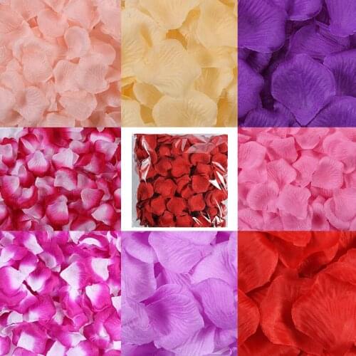 5500PCS 5*5CM Silk Rose Petals for Wedding Decoration Romantic Artificial Rose Flower Wedding Accessories