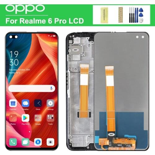 6.6" Original For Oppo Realme 6 Pro RMX2061 RMX2063 LCD Display Screen Touch Panel Digitizer with Frame For Oppo A92S LCD