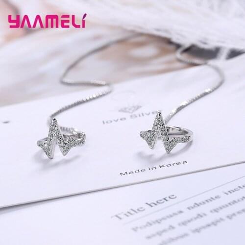 Fashion Jewelry 925 Sterling Silver Hoop Earrings For Women Girls Wedding Engagement Cubic Zirconia 2020 Trend Wholesale