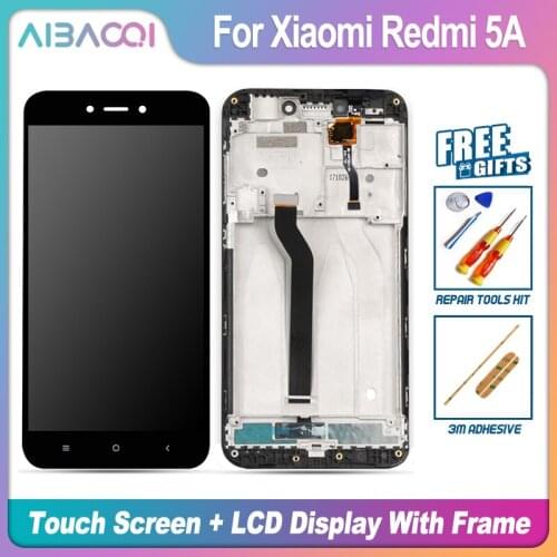 AiBaoQi Brand New Touch Screen LCD Display+Frame+Power Cable Assembly Replacement For Xiaomi Redmi 5A