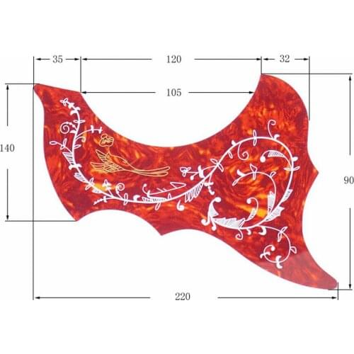 40 41 Inch Left Handed Acoustic Guitar Pick Guard Backhanded Plate Accs