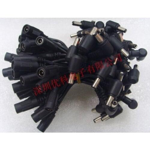 Free shipping For 5.5*2.1 Male transfer to the mother to extend the line to bend the public head 90 degrees 15cm rough line