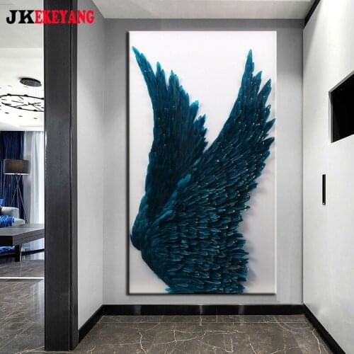 Large 5D Diy diamond painting Black wings Diamond Mosaic Rhinestone Embroidery cross stitch Y4366