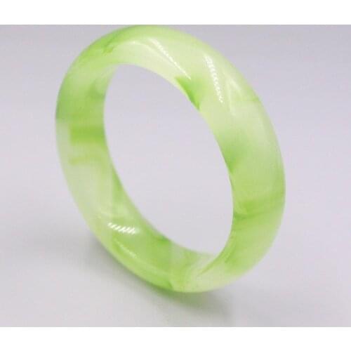 Fine Chalcedony Green Spotted Agate Bangle For Women Female 58-62mm Bangle Elegant Girlfriend Gift For Mother Gift