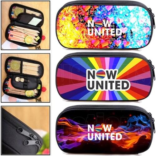 3D Print Now United Pencil Case NU Team Makeup Bag School Supplies Women Cosmetic Bags Case Zipper Pouch Now United Girl Mochila