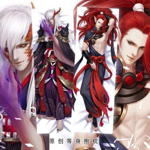 Anime Ibaraki-douji Shuten-douji Onmyoji Dakimakura Hugging Body Pillow Case Otaku Pillow Cushion Cover Cosplay Xmas Gifts SM