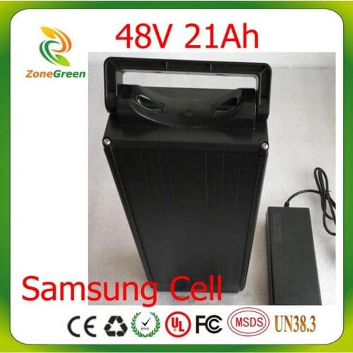 SWORDS FOX Black 48V 20AH 21Ah for Samsung Cell electric bike battery rear rack battery 1000W BMS bike lithium battery charger