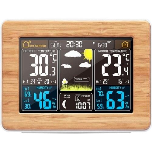 Digital Weather Station Forecast Clock Color Screen Electronic Alarm Clock Perpetual Calendar Temperature Humidity