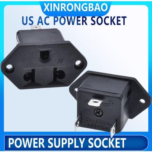 AC power socket with screw fixing hole type B 3 outlet 15A125V with ce certificate electric connector outlet