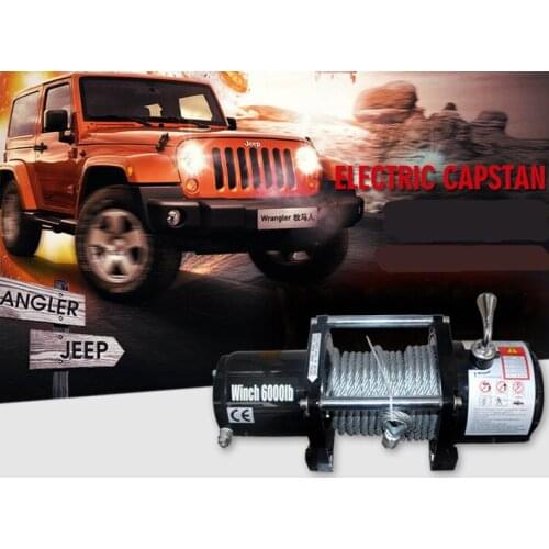 12V24V ATV Motor 2000lbs Electric Winch Wire Rope Recovery Winch Traction Cable Pulling Kit Outdoor Cross-country Crane