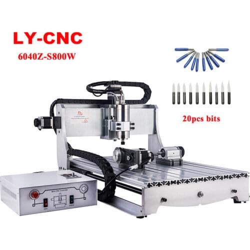 LY cnc milling machine 6040z-s 800w 4axis router machines shipping to eu ru cnc 6040 frame for diy cnc full machine woodworking