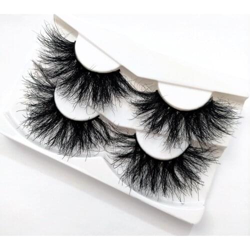 HBZGTLAD 2 Pairs 25mm Dramatic Long 3D Mink Eyelashes With Custom Eyelash Packaging Boxes Mink Eyelashes Makeup False Lashes
