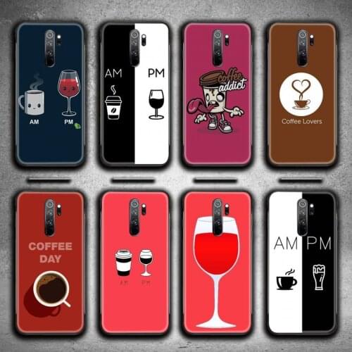 Coffee Wine Cup Phone Case for Redmi 9A 8A 7 6 6A Note 9 8 8T Pro Max Redmi 9 K20 K30 Pro