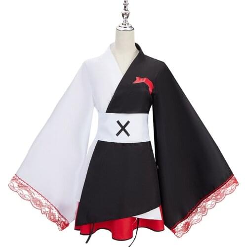 Danganronpa V3 Costume Killing Harmony Monokuma Cosplay Kimono Black White Bear Full Set Halloween Carnival Outfit