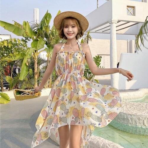 Three-piece Summer Swimsuit Female Swimming Beach Hot Spring Swimwear Fashion Split Pineapple Print