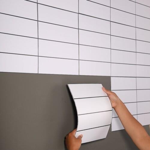 Nordic Minimalist White Brick Kitchen Oil-Proof Stickers Self-Adhesive Wall Stickers Bathroom Renovation Milk Tea Shop