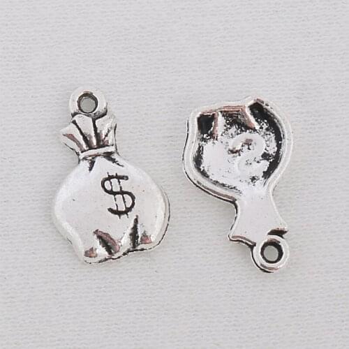 RAINXTAR Fashion Antique Silver Color Wallet Charms Alloy Purse Money Bag Charms 200pcs 10*17mm AAC1131