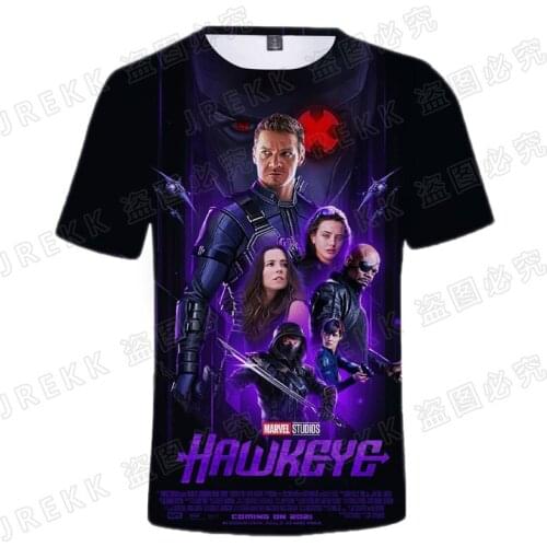 Hawkeye Super Hero Marvel Men T-shirts Summer Fashion 3D Printed Women Clothing Streetwear Harajuku Children Tops