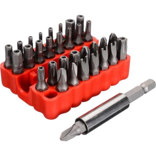 33pcs Security Tamper Proof Torx Hex Screw Driver Bits Set with Magnetic Holder DIY Hand Tools