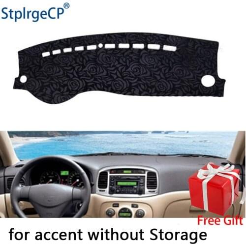 Rose Pattern Non-slip Car Dashboard Cover Dash Mat Pad DashMat ANti-UV Car Sticker for Hyundai Accent 2006-2011 Car Styling