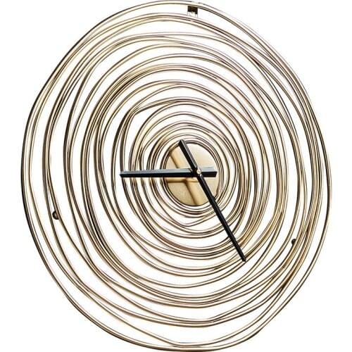 Nordic fashion abstract gold iron wall clock leisure bar royal tea shop light luxury iron decoration wall decoration