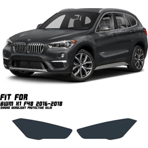 New Car LH+RH Smoke TPU Headlights Protective Precut Film Sticker Cover Trim Fit For BMW X1 F48 2016-2018
