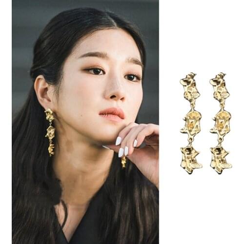 New Arrival Fashion Korea Metal Irregular Drop Earrings For Women 2020 Geometric Statement Earrings Fashion Jewelry Accessories