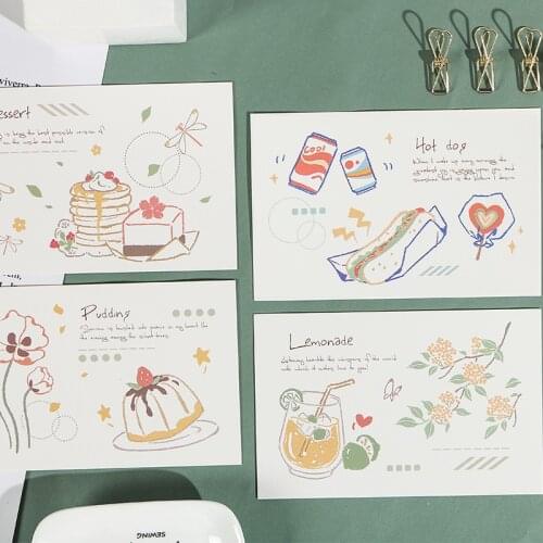 30pcs Duck Tea Time Postcard Writable Greeting Decoration Card DIY Journal Wall Sticker Photo Props Message Paper Stationery