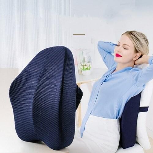 Memory Foam Back Cushion Support Waist Massager Pillow for Chairs Car Seat Lumbar Relieves Sciatica Pain Support Decor Home