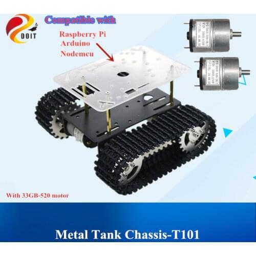 Smart Robot Tank Chassis Tracked Car Platform with 33GB-520 Motor for Arduino DIY Robot Toy Part mini T101 New Arrival 2018