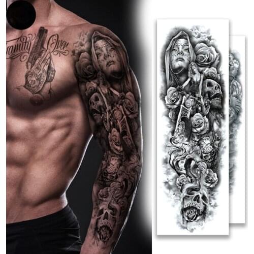 Waterproof Temporary Tattoo Sticker Totem Geometric Full Arm Large Size Sleeve Tatoo Fake tatto flash tattoos for men women