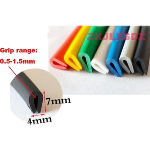 4m x 4mm x 7mm Universal Soft Flexible Weatherstrip U Channel Seal Strip Rubber Edge Trim