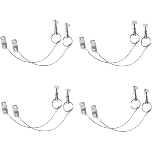 Pack 6 Quick Release Pin Lanyard Marine Boat Top Deck Hinge Fitting Hardware