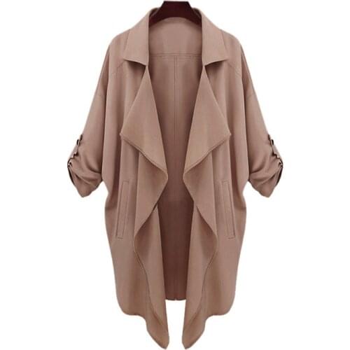 Spring Autumn Trench Coat For Women Long Outwear Slim Womens Coats Open Stitch Windbreaker Women Coat