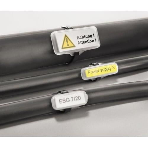 50pcs / lot Waterproof Cable Tie Marker Holder Case Plastic Wire Sign Labeled Tag Display Identification Box Wiring Accessories