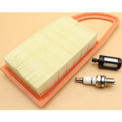 Air Filter Cleaner & 4-Stroke Spark Plug Fuel Filter Set Fit STIHL BR600 BR500 BR550 Back Pack Blower CMR6H / Stens 605-599