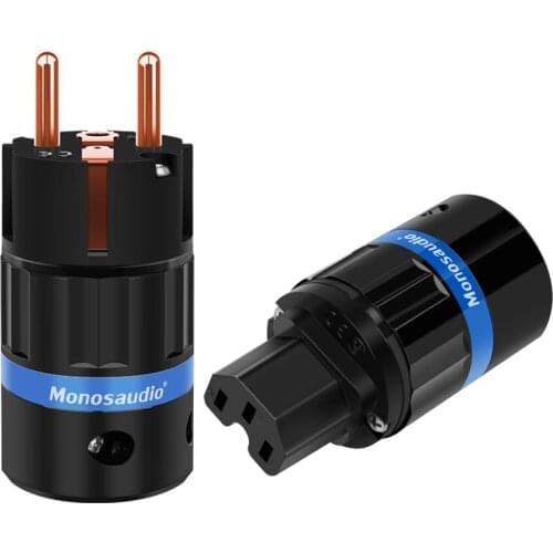 Monosaudio E104/F104 High Quality Pure Copper EU version Power Plug European connector Hi-end Schuko supply cable jack