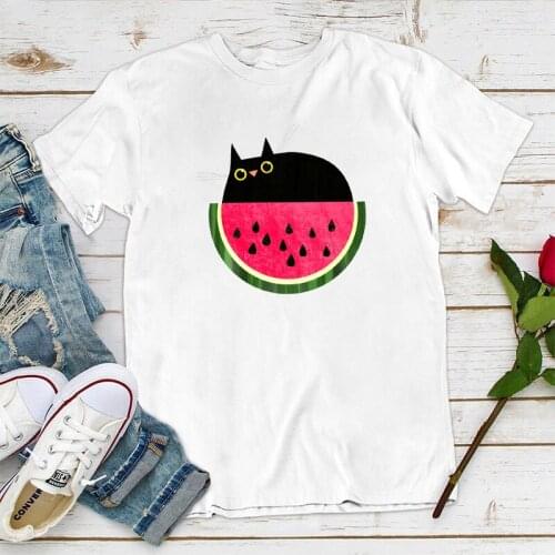 Women Printing Cat Pet Funny Animal Spring Summer 90s Ladies Fashion Clothes Print Tee Top Tshirt Female Graphic T-shirt