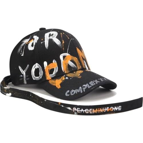 NIANKA001 Womens Casual Cotton Snapback Hats Men Adjustable Doodle Graffiti Letter Print Baseball Caps With Tails Dad Cap