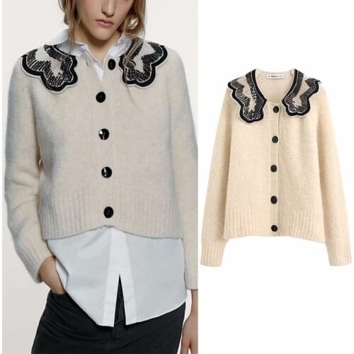 Womens sweater za 2019 casual mohair single breasted cardigan sweater elegant O neck long sleeve knitted sweater winter