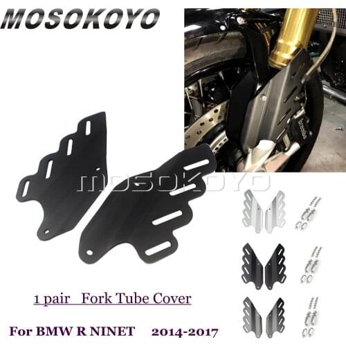 1 Pair Motorcycle Billet Aluminum Front Fork Tube Cover Guards w/ Screws Bolts For BMW R NINE T 2014-2017