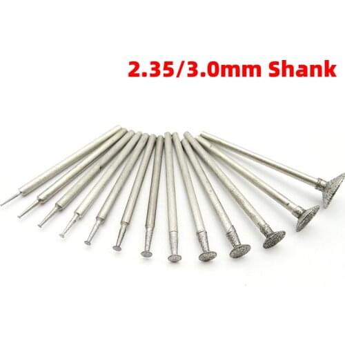 1Pcs Diamond Grinding Bits Needle Burr Mounted Point Shank Jewelry Carving Tools For Stone Bit Gemstone Head Rotary Tool