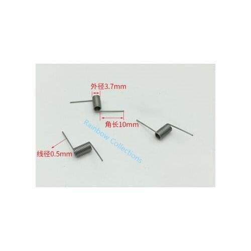 10Pcs 0.5x3.7mm 14circle 304stainless Steel Small Straight Torsion Spring Hardware DIY Ginger yellow