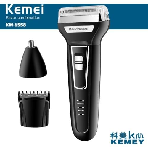 110-240v kemei rechargeable 3 in 1 electric shaver beard shaver hair trimmer electric razor men shaving machine nose trimmer