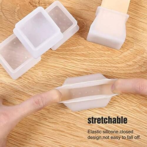 4/8/16Pcs Furniture Protector Silicone Protection Cover Square for Home Kitchen Bar Chair Leg Floor Protector Home Furniture Leg