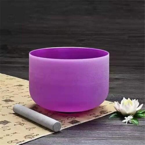 432HZ / 440HZ 8 inch Purple Yoga Bowl Music Bowl Meditation Through Chakra Buddhist Supplies