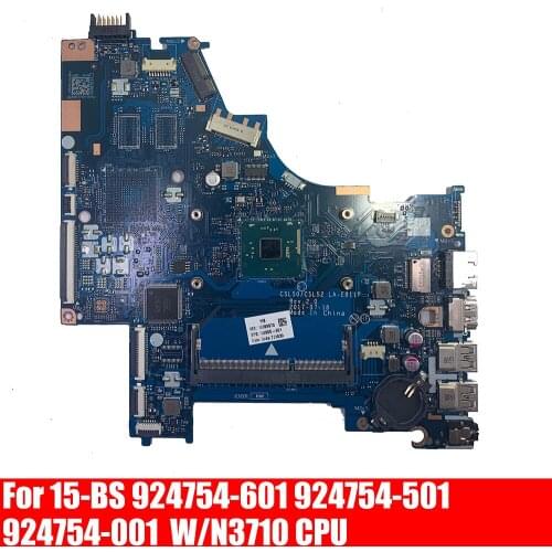 924754-601 924754-501 924754-001 CSL50/CSL52 LA-E811P W/N3710 CPU 100% Tested Fast Ship For HP 15-BS Series Laptop Motherboard