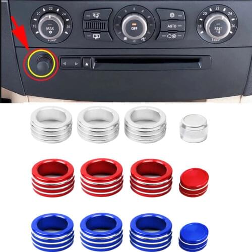 Car Center console air conditioning volume control knob button ring cover frame sticker For BMW 5 Series E60 2004-2007 year