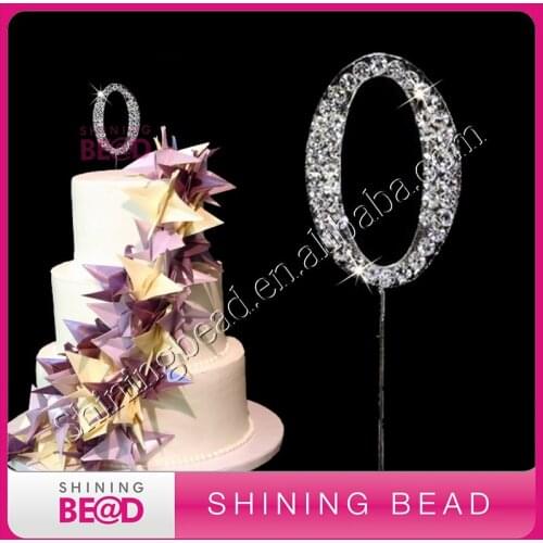 Free shipping rhinestone number cake topper decor,anniversary number cake topper,50pieces/lot